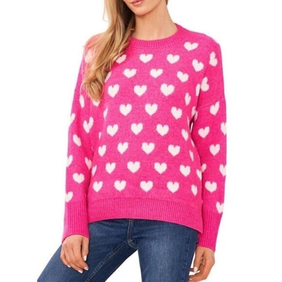 Vince Camuto Sweaters - Vince Camuto Women's Long Sleeve Crewneck Valentine's Day Sweater Size Large